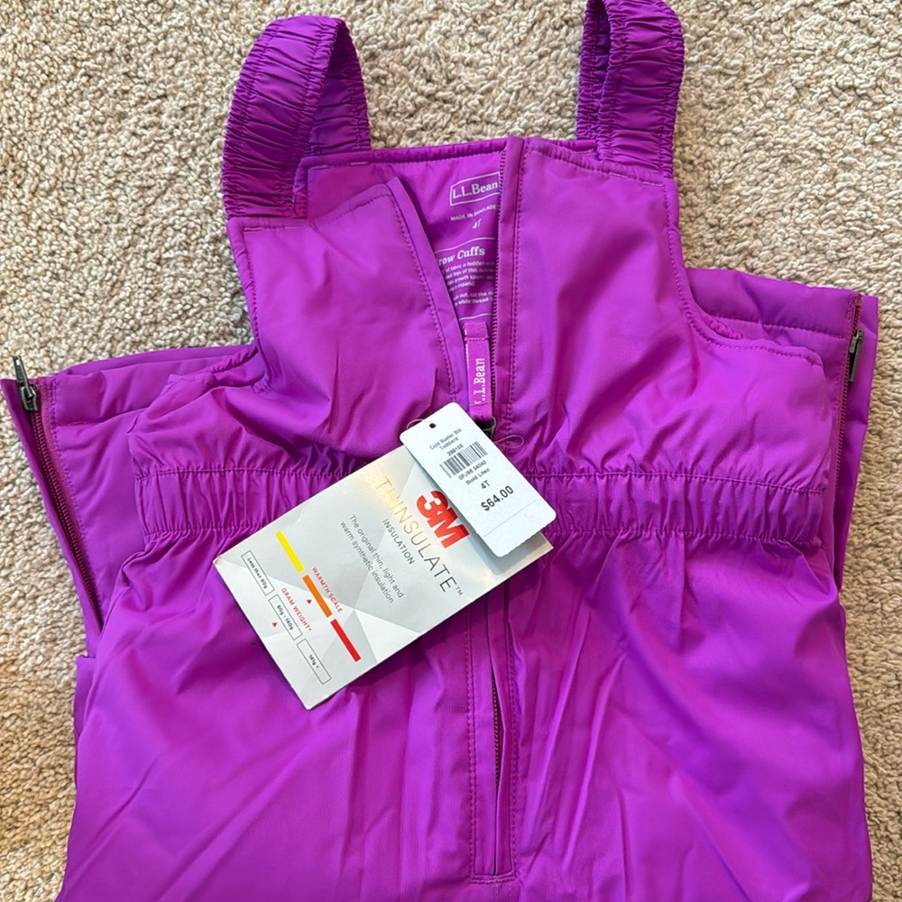 New LL Bean Snow Bib for Toddler Girl
